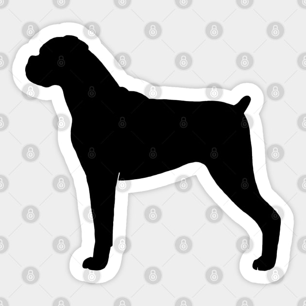 Boxer Dog Silhouette Sticker by Coffee Squirrel